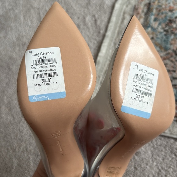 Gianvito Rossi Silver Sigma Heels with Crystal Embellishment - Picture 10 of 15